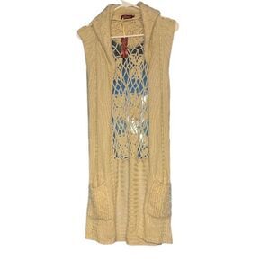 Open Front Duster Cardigan Sweater Vest L